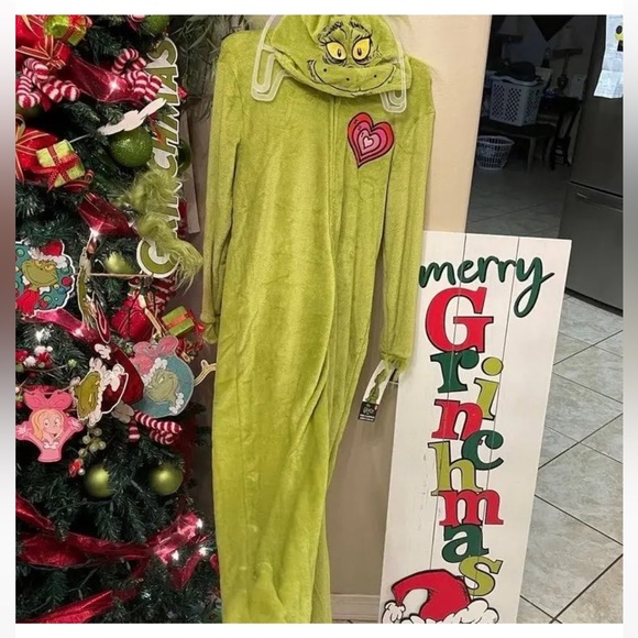 Dr Seuss The Grinch Women’s Union Suit Onesie Pajamas Size M - Picture 6 of 12